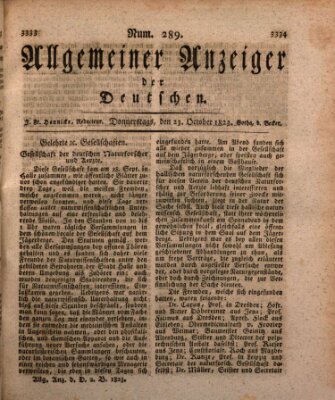 Allgemeiner Anzeiger der Deutschen Donnerstag 23. Oktober 1823