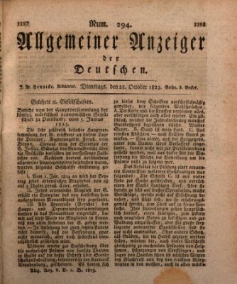 Allgemeiner Anzeiger der Deutschen Dienstag 28. Oktober 1823