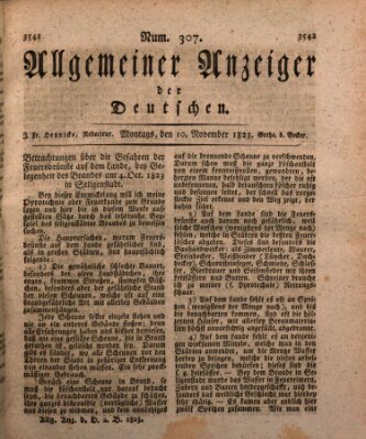 Allgemeiner Anzeiger der Deutschen Montag 10. November 1823