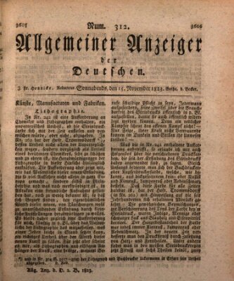 Allgemeiner Anzeiger der Deutschen Samstag 15. November 1823
