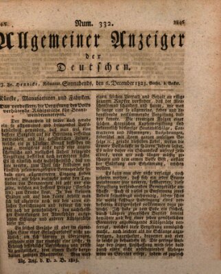 Allgemeiner Anzeiger der Deutschen Samstag 6. Dezember 1823
