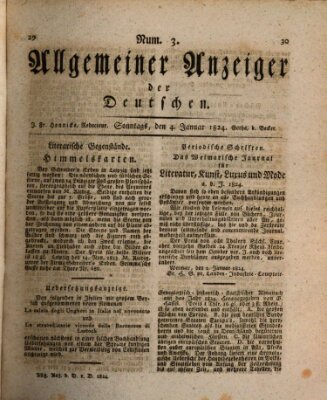 Allgemeiner Anzeiger der Deutschen Sonntag 4. Januar 1824