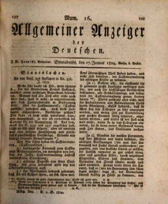 Allgemeiner Anzeiger der Deutschen Samstag 17. Januar 1824