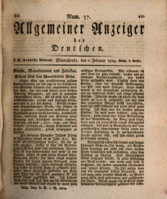 Allgemeiner Anzeiger der Deutschen Samstag 7. Februar 1824