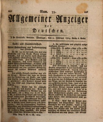 Allgemeiner Anzeiger der Deutschen Montag 9. Februar 1824