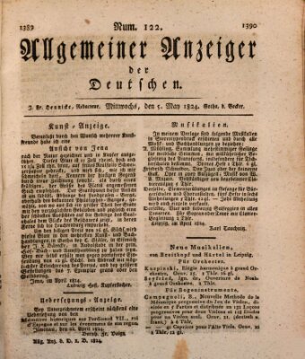 Allgemeiner Anzeiger der Deutschen Mittwoch 5. Mai 1824