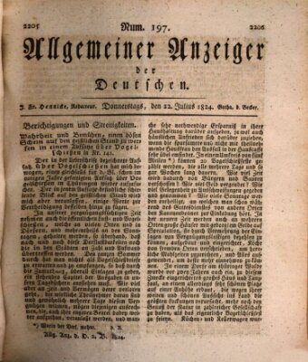 Allgemeiner Anzeiger der Deutschen Donnerstag 22. Juli 1824