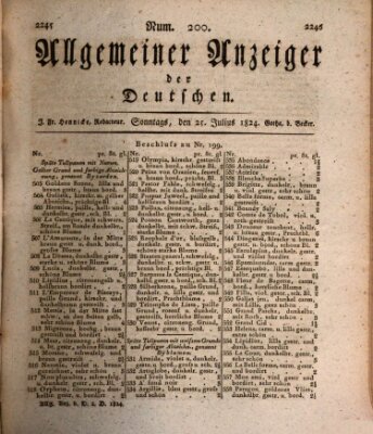 Allgemeiner Anzeiger der Deutschen Sonntag 25. Juli 1824