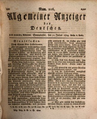 Allgemeiner Anzeiger der Deutschen Samstag 31. Juli 1824