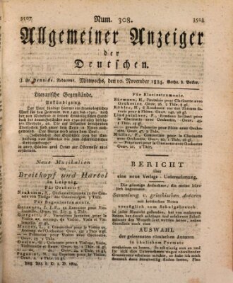 Allgemeiner Anzeiger der Deutschen Mittwoch 10. November 1824
