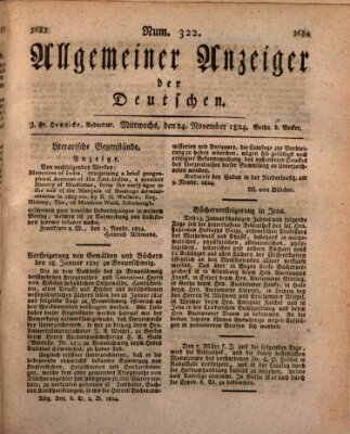 Allgemeiner Anzeiger der Deutschen Mittwoch 24. November 1824