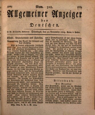 Allgemeiner Anzeiger der Deutschen Dienstag 30. November 1824