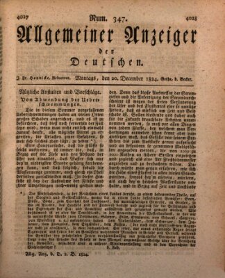 Allgemeiner Anzeiger der Deutschen Montag 20. Dezember 1824