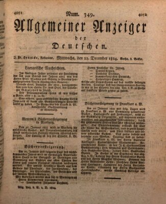 Allgemeiner Anzeiger der Deutschen Mittwoch 22. Dezember 1824