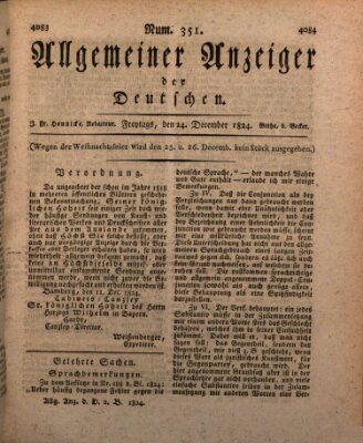 Allgemeiner Anzeiger der Deutschen Freitag 24. Dezember 1824