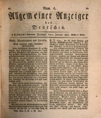 Allgemeiner Anzeiger der Deutschen Freitag 7. Januar 1825