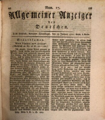 Allgemeiner Anzeiger der Deutschen Dienstag 18. Januar 1825