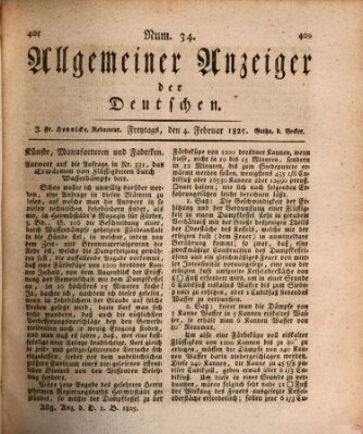 Allgemeiner Anzeiger der Deutschen Freitag 4. Februar 1825