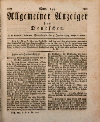 Allgemeiner Anzeiger der Deutschen Samstag 4. Juni 1825