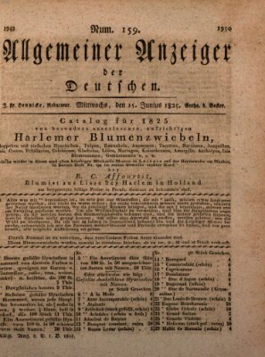 Allgemeiner Anzeiger der Deutschen Mittwoch 15. Juni 1825