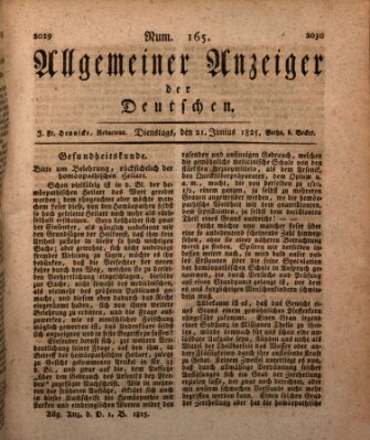Allgemeiner Anzeiger der Deutschen Dienstag 21. Juni 1825