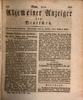 Allgemeiner Anzeiger der Deutschen Dienstag 26. Juli 1825