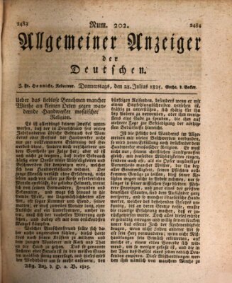 Allgemeiner Anzeiger der Deutschen Donnerstag 28. Juli 1825