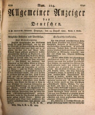 Allgemeiner Anzeiger der Deutschen Freitag 19. August 1825