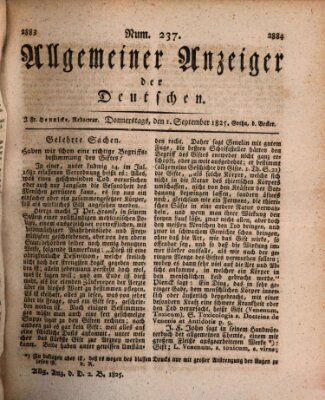 Allgemeiner Anzeiger der Deutschen Donnerstag 1. September 1825