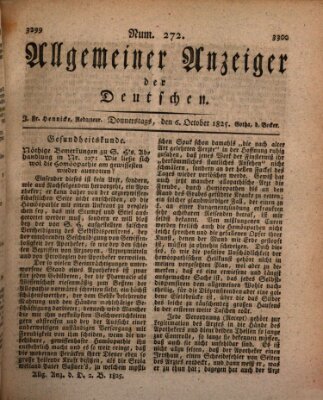 Allgemeiner Anzeiger der Deutschen Donnerstag 6. Oktober 1825