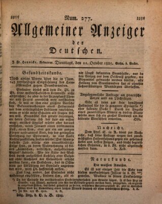 Allgemeiner Anzeiger der Deutschen Dienstag 11. Oktober 1825
