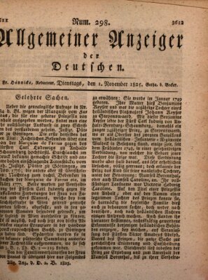 Allgemeiner Anzeiger der Deutschen Dienstag 1. November 1825