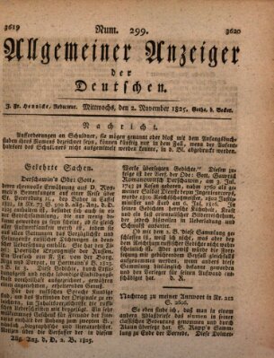 Allgemeiner Anzeiger der Deutschen Mittwoch 2. November 1825
