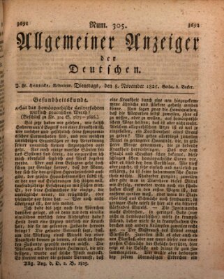 Allgemeiner Anzeiger der Deutschen Dienstag 8. November 1825