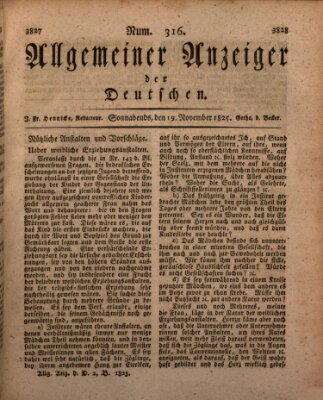 Allgemeiner Anzeiger der Deutschen Samstag 19. November 1825