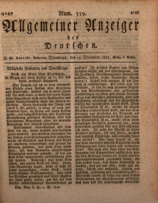Allgemeiner Anzeiger der Deutschen Dienstag 13. Dezember 1825