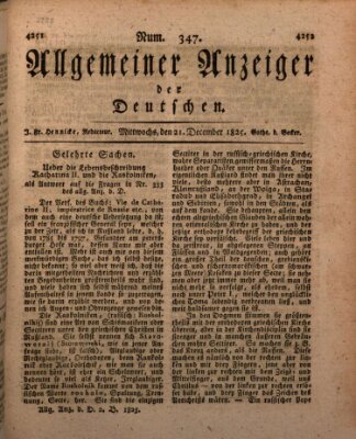 Allgemeiner Anzeiger der Deutschen Mittwoch 21. Dezember 1825