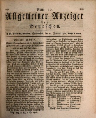 Allgemeiner Anzeiger der Deutschen Mittwoch 11. Januar 1826