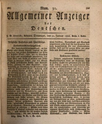 Allgemeiner Anzeiger der Deutschen Dienstag 31. Januar 1826
