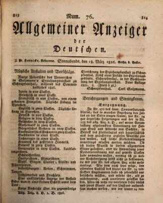 Allgemeiner Anzeiger der Deutschen Samstag 18. März 1826
