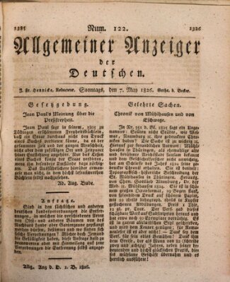 Allgemeiner Anzeiger der Deutschen Sonntag 7. Mai 1826