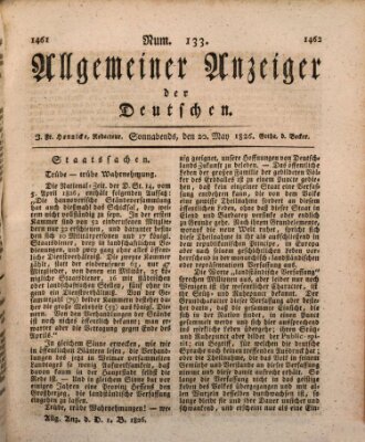 Allgemeiner Anzeiger der Deutschen Samstag 20. Mai 1826