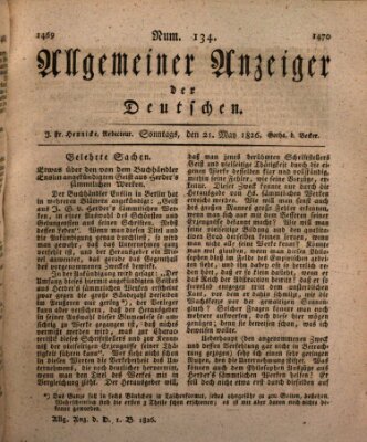 Allgemeiner Anzeiger der Deutschen Sonntag 21. Mai 1826