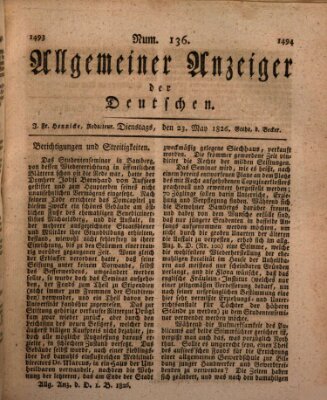 Allgemeiner Anzeiger der Deutschen Dienstag 23. Mai 1826