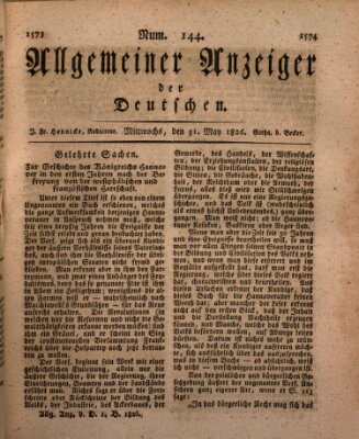 Allgemeiner Anzeiger der Deutschen Mittwoch 31. Mai 1826