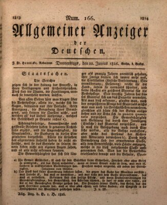 Allgemeiner Anzeiger der Deutschen Donnerstag 22. Juni 1826