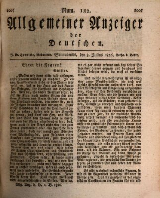 Allgemeiner Anzeiger der Deutschen Samstag 8. Juli 1826