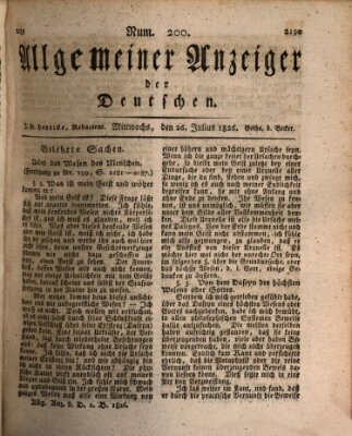 Allgemeiner Anzeiger der Deutschen Mittwoch 26. Juli 1826