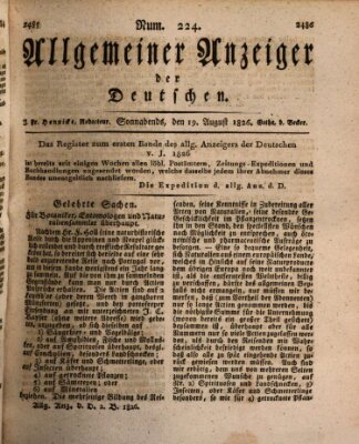 Allgemeiner Anzeiger der Deutschen Samstag 19. August 1826