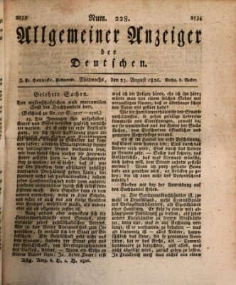 Allgemeiner Anzeiger der Deutschen Mittwoch 23. August 1826